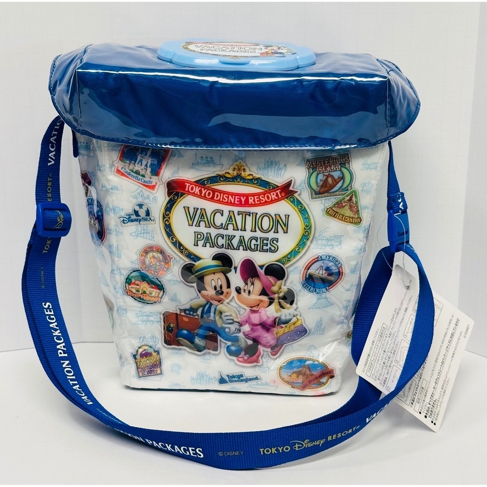 Tokyo Disney Resort Vacation 10" Mickey Minnie Soft Popcorn Bucket/ Wipes Bag